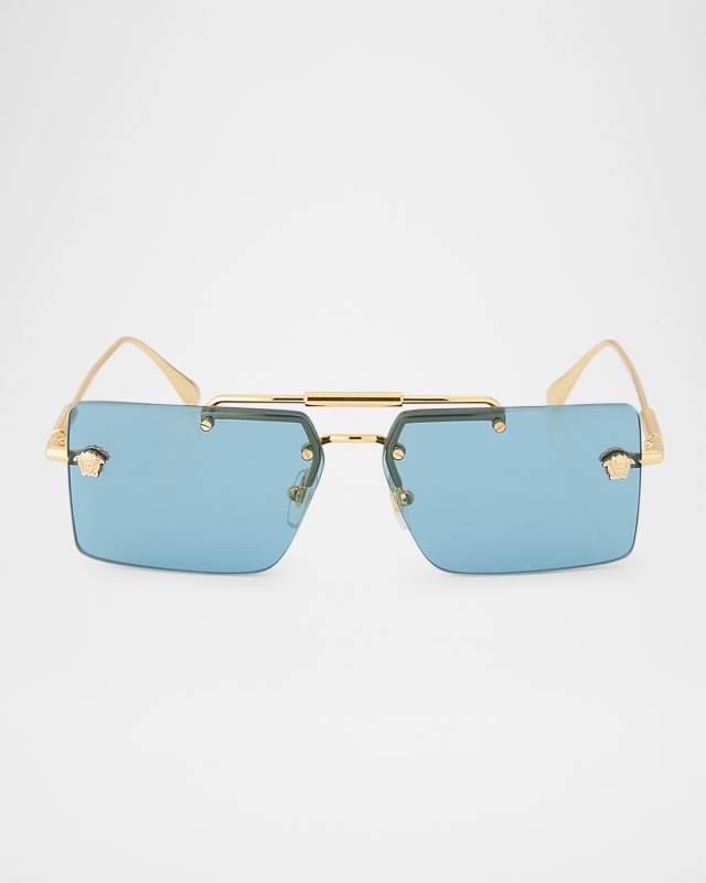 Medusa Rimless Rectangle Metal Sunglasses